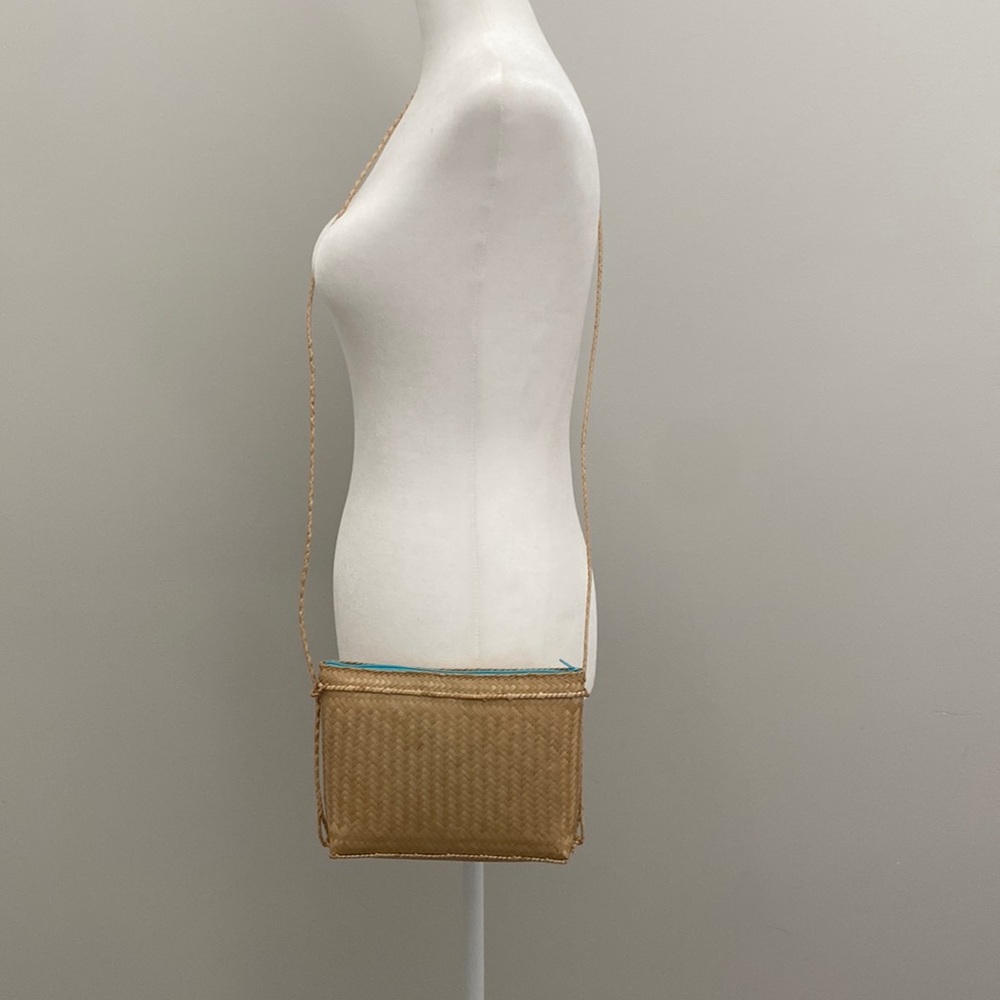 Hand made wicker crossbody purse